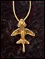 IT'S A BIRD, IT'S A PLANE, IT'S A FLYING FISH? : FLYING FISH OR ANCIENT AIRPLANE? NECKLACE (Gold Plated Sterling)